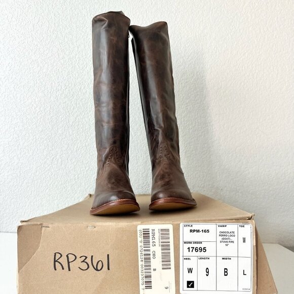 Rod Patrick Womens Cowboy Boots 9 Brown Leather Round Toe Tall Western Cowgirl - Picture 10 of 11